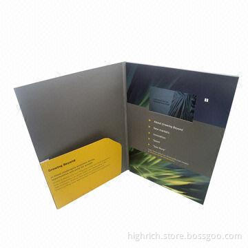 A4 Size 4.3-inch LCD Video Brochure Greeting Card with Pocket